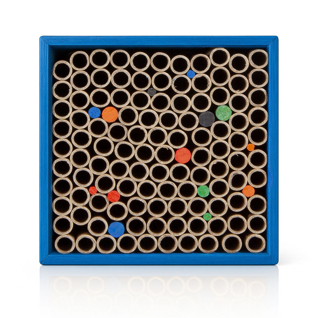 Bee houses with paper tubes nesting